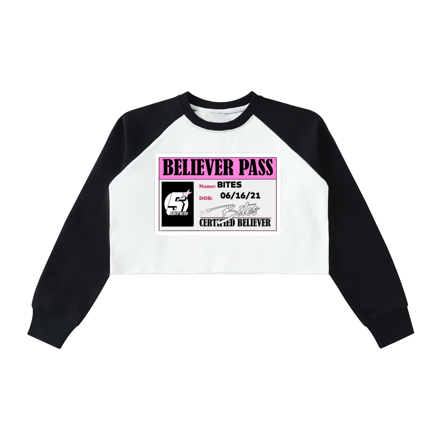 Raw-Hem Color-Block Raglan Crop Sweatshirt
